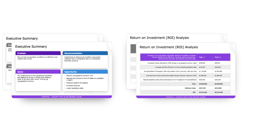 Powerpoint Slides from The Business Case Template